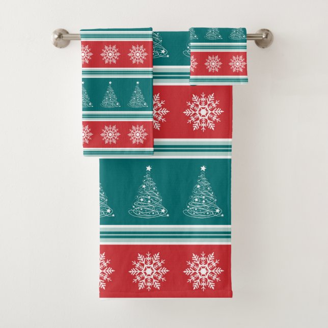 Merry Christmas Bath Towel Set (Insitu)
