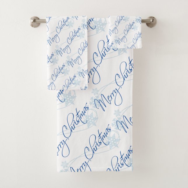 Merry Christmas Bath Towel Set (Insitu)
