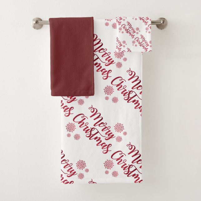 Merry Christmas Bath Towel Set (Insitu)