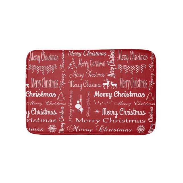 Merry Christmas Bathroom Mat (Front)