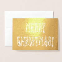 Merry Christmas Bauble and Stars Font Gold, ZAtoZ Foil Card