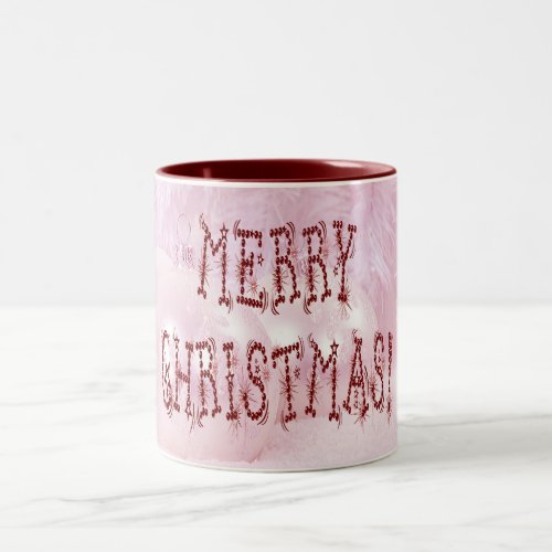 Merry Christmas Bauble and Stars Font Two_Tone Coffee Mug