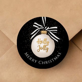 Merry Christmas Bauble Black