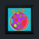 Merry Christmas Bauble Colorful Purple Red Jewelry Box<br><div class="desc">Merry Christmas Bauble Colorful Painted Purple Red Girlish</div>