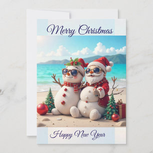 Merry Christmas Beach Holiday Card