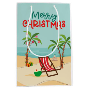 Merry Christmas Beach Medium Gift Bag