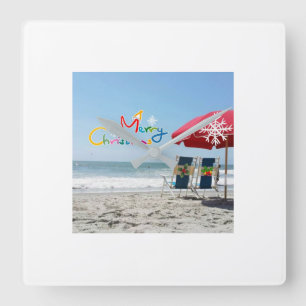 "MERRY CHRISTMAS BEACH STYLE" CHRISTMAS CLOCK