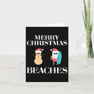 Merry Christmas Beaches Florida Family Vacation  Card