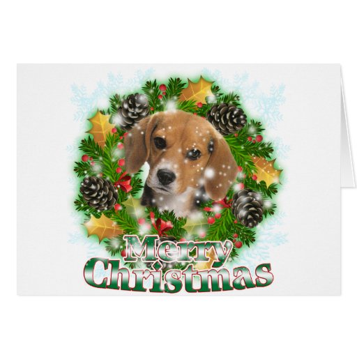 Merry Christmas Beagle Card | Zazzle