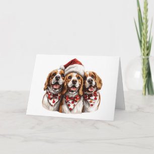 Merry Christmas Beagle Dogs Holiday Card