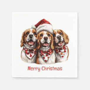 Merry Christmas Beagle Dogs Napkins