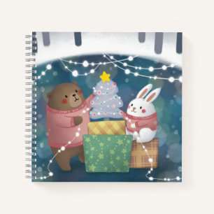 Merry Christmas: Bear & Bunny Notebook