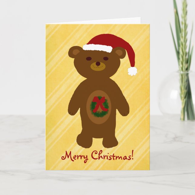 Merry Christmas Bear Christmas Card (Front)