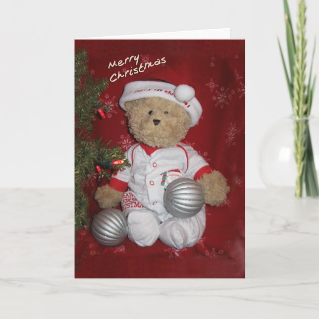 Merry Christmas Bear Holiday Card (Front)