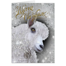 Merry Christmas Beautiful Angora Goat | BabyGirl Card 