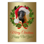 Merry Christmas Beautiful Oberhasli Goat Art (Front)