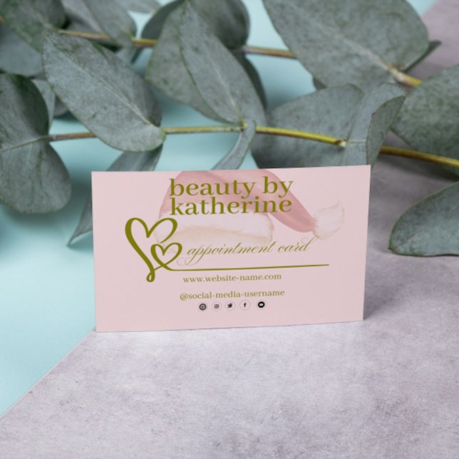 Merry Christmas Beauty Saloon Appointment Card (Creator Uploaded)