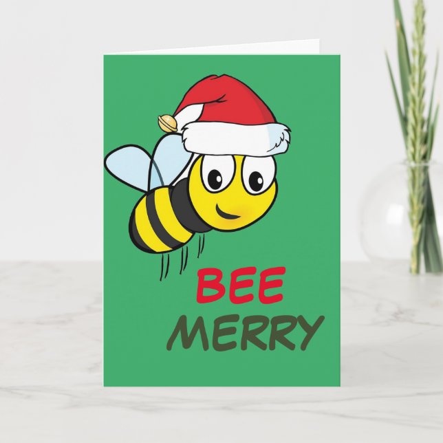 Merry Christmas Bee Holiday Card (Front)
