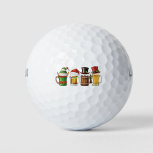 Merry Christmas Beers Drinking Santa Beer Lover Golf Balls