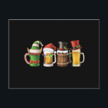 Merry Christmas Beers Drinking Santa Beer Lover  Holiday Postcard<br><div class="desc">Merry Christmas Beers Drinking Santa Beer Lover Xmas Lights</div>