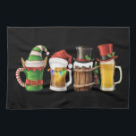 Merry Christmas Beers Drinking Santa Beer Lover  Kitchen Towel<br><div class="desc">Merry Christmas Beers Drinking Santa Beer Lover Xmas Lights</div>