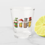 Merry Christmas Beers Drinking Santa Beer Lover  Shot Glass<br><div class="desc">Merry Christmas Beers Drinking Santa Beer Lover Xmas Lights</div>