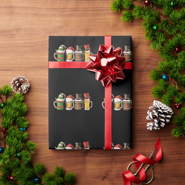 Merry Christmas Beers Drinking Santa Beer Lover  Wrapping Paper (Holiday Gift)