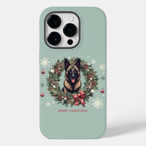 Merry Christmas Belgian Malinois Dog Xmas Case_Mate iPhone 14 Pro Case