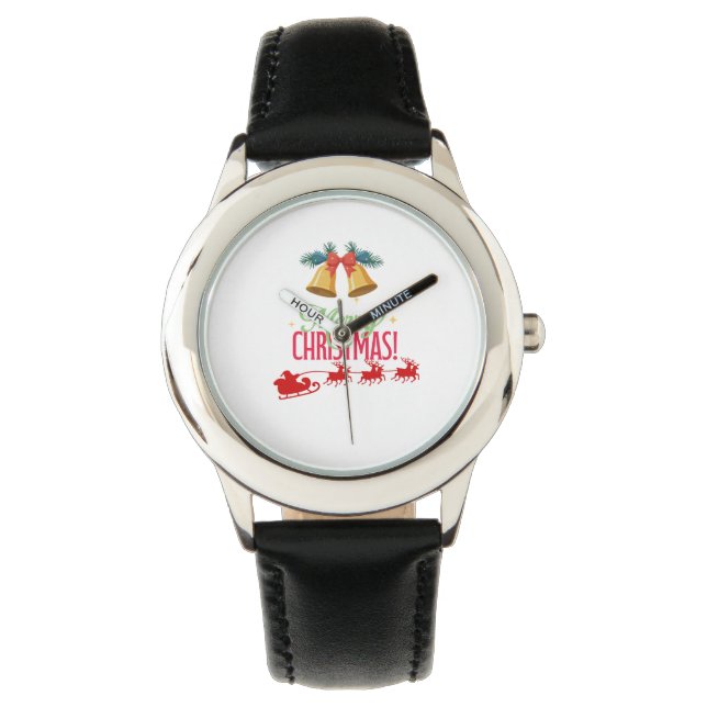 Merry Christmas – Bells & Santa Sleigh Design Watch (Front)
