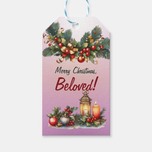 Merry Christmas Beloved Customizable Gift Tags