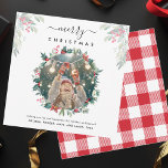 Merry Christmas Berries Photo Note Card<br><div class="desc">A Christmas photo card you can easily customize. Add your photo,  and change the wording and names by clicking the "Personalize" button.</div>