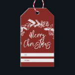 Merry Christmas Berry Leaves Wreath Gift Tags<br><div class="desc">Merry Christmas.</div>
