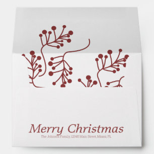 Merry Christmas Berry Theme Holiday Envelope