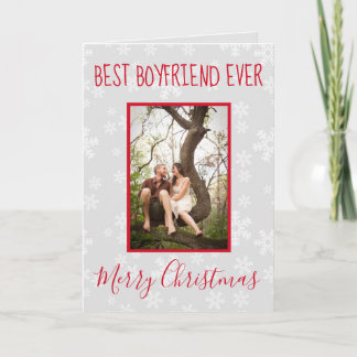 Merry Christmas Best Boyfriend Ever Holiday Card