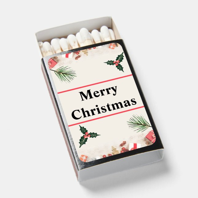 Merry Christmas Best Customizable Matchbox Matchboxes (Front Open)