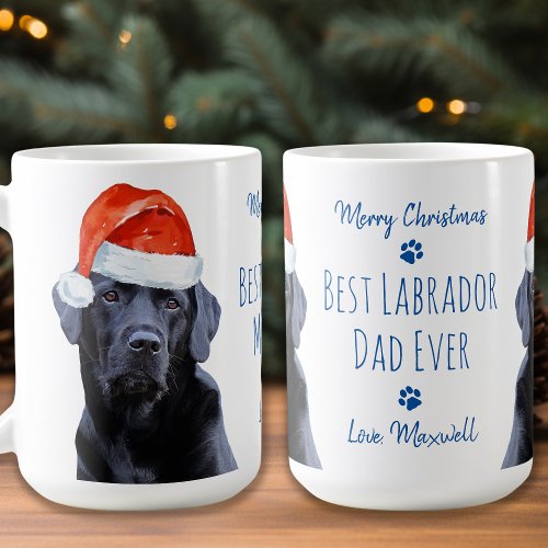Merry Christmas Best Labrador Dad Ever Black Lab Coffee Mug