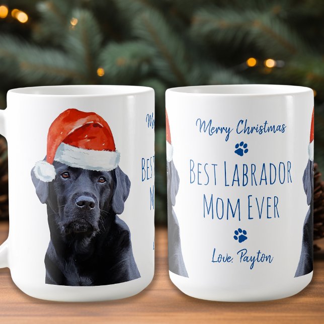 Merry Christmas Best Labrador Mom Ever Black Lab Coffee Mug (Creator Uploaded)