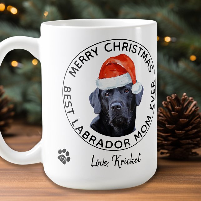 Merry Christmas Best Labrador Mom Ever Black Lab Coffee Mug (Creator Uploaded)