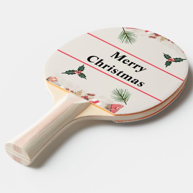 Merry Christmas Best Ping Pong paddles (Front Angle)
