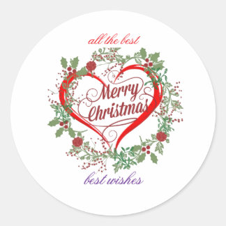 Merry christmas best wishes classic round sticker