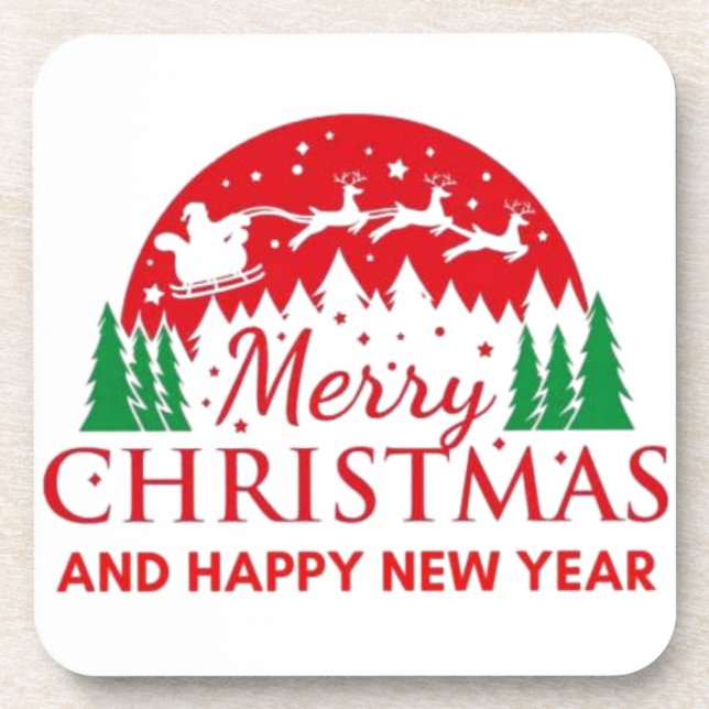 Merry Christmas  Beverage Coaster (Front)