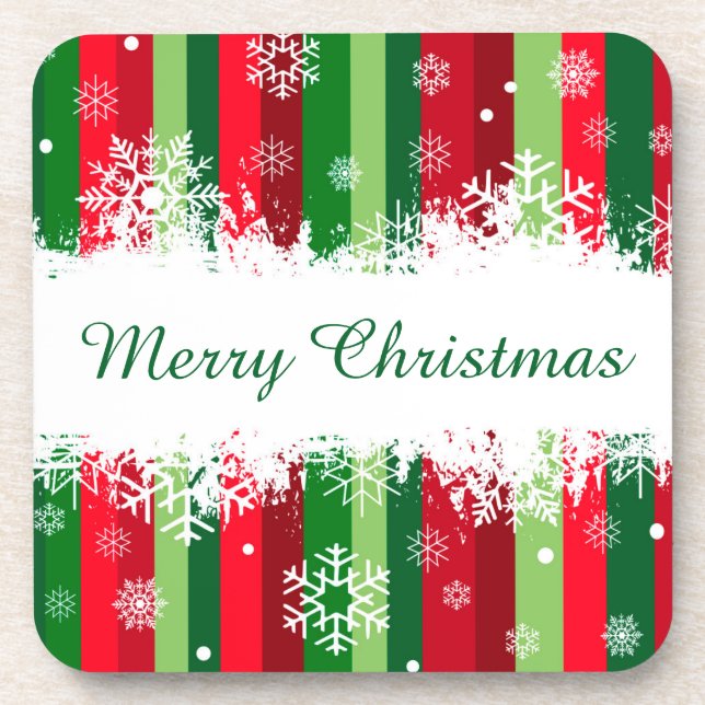 Merry Christmas Beverage Coaster (Front)