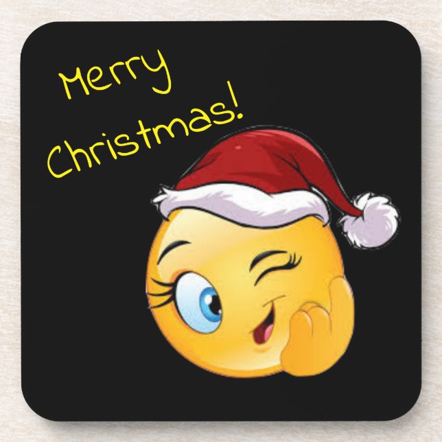 Merry Christmas Beverage Coaster (Front)
