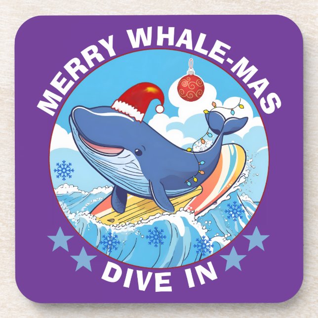 Merry Christmas Beverage Coaster (Front)