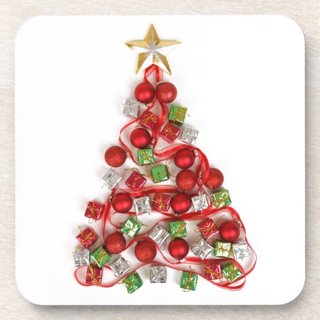 Merry Christmas Beverage Coaster (Front)