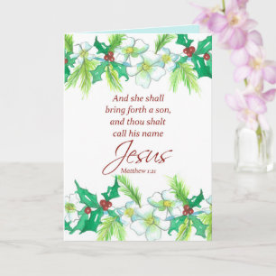 Merry Christmas Bible Verse Matthew Religious Card