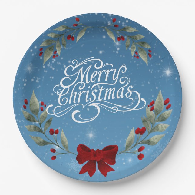 Merry Christmas Bible Verse Paper Plates (Front)
