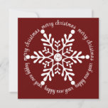 Merry Christmas Big White Snowflake, with Photo Holiday Card