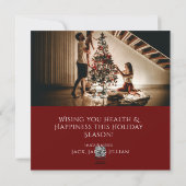 Merry Christmas Big White Snowflake, with Photo Holiday Card (Back)