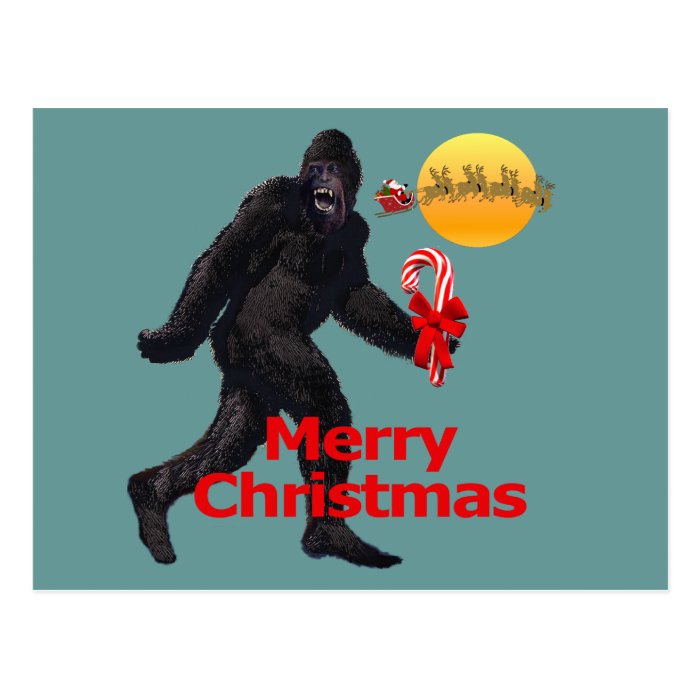 Merry Christmas Bigfoot Post Card